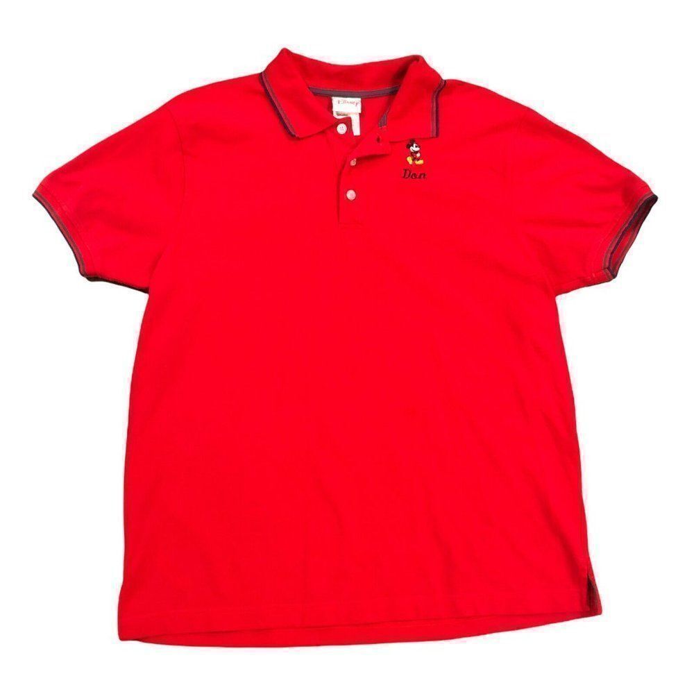 Disneyshopping.com Men’s Large Red Embroidered Mickey Mouse‎ Polo Shirt Don